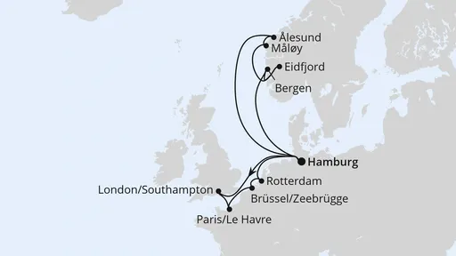 Route Metropolen & Norwegen ab Hamburg