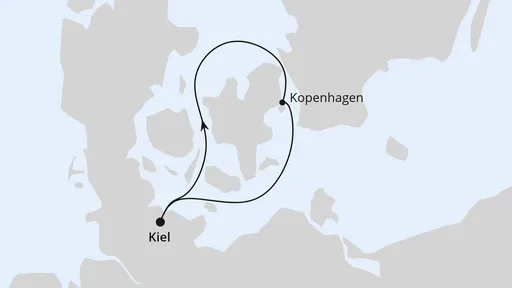 Route Minikreuzfahrt nach Dänemark ab Kiel 2