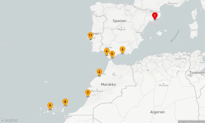 Route 10 Nächte - Mittelmeer-Entdecker: Von Katalonien nach Portugal