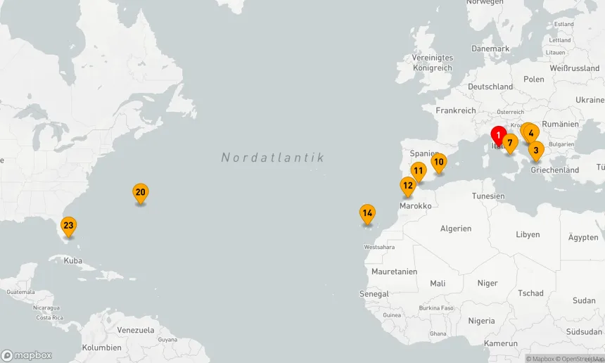 Route 22 Nächte - Mittelmeer, Kanarische Inseln & Marokko Großes Abenteuer