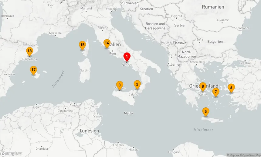 Route 17 Nächte - Mittelmeer mit Griechenland, Italien und der Türkei