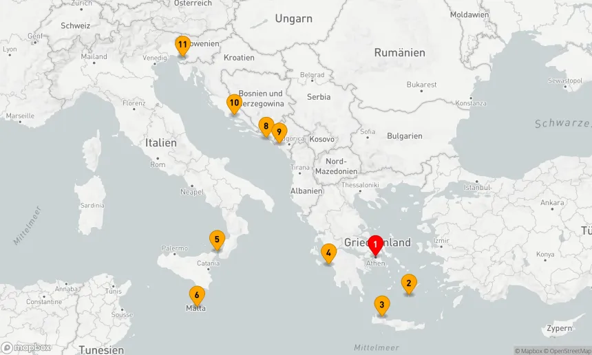 Route 10 Nächte - Mittelmeer mit griechischen Inseln