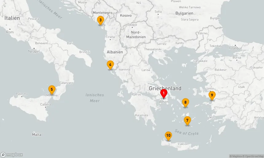 Route 10 Nächte - Mittelmeer mit griechischen Inseln