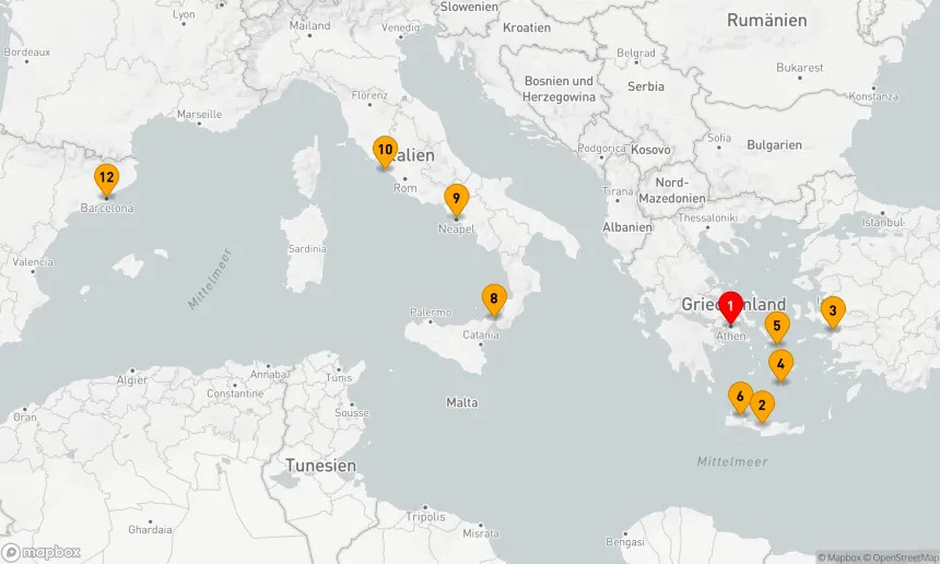 Route 11 Nächte - Mittelmeer mit griechischen Inseln