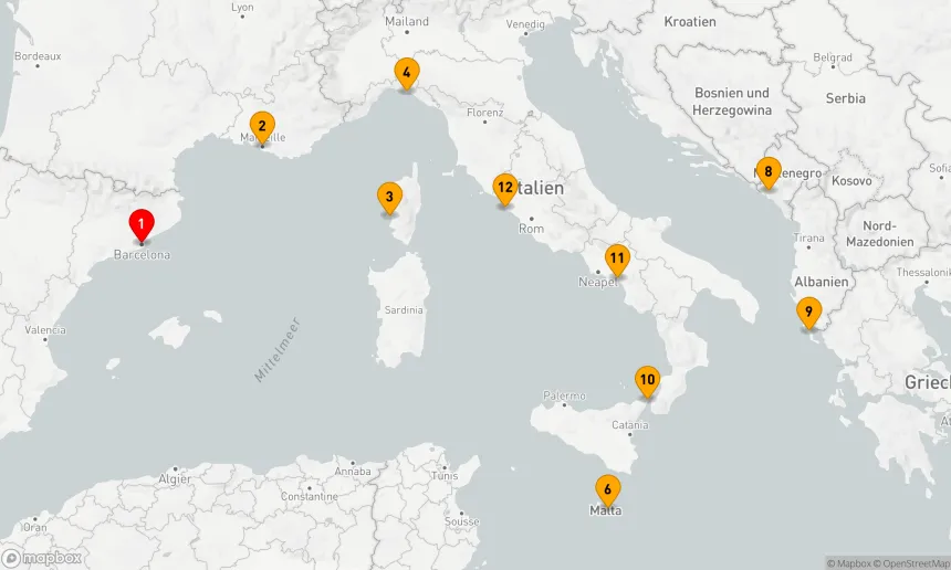 Route 11 Nächte - Mittelmeer mit griechischen Inseln & Italien