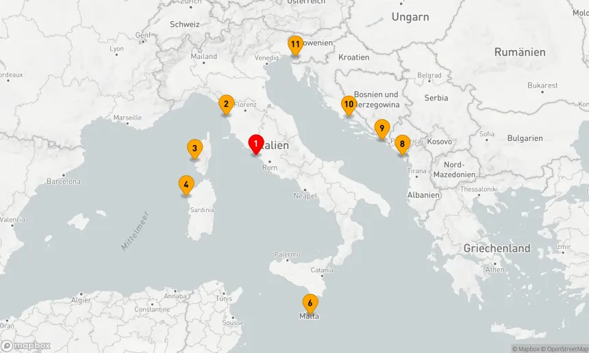 Route 10 Nächte - Mittelmeer mit Italien & Kroatien