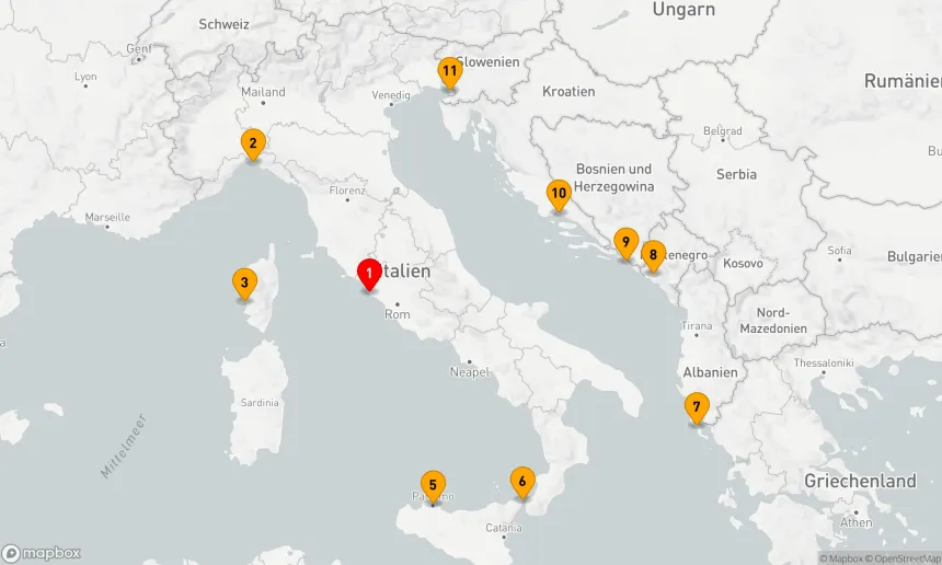 Route 10 Nächte - Mittelmeer mit Italien & Kroatien