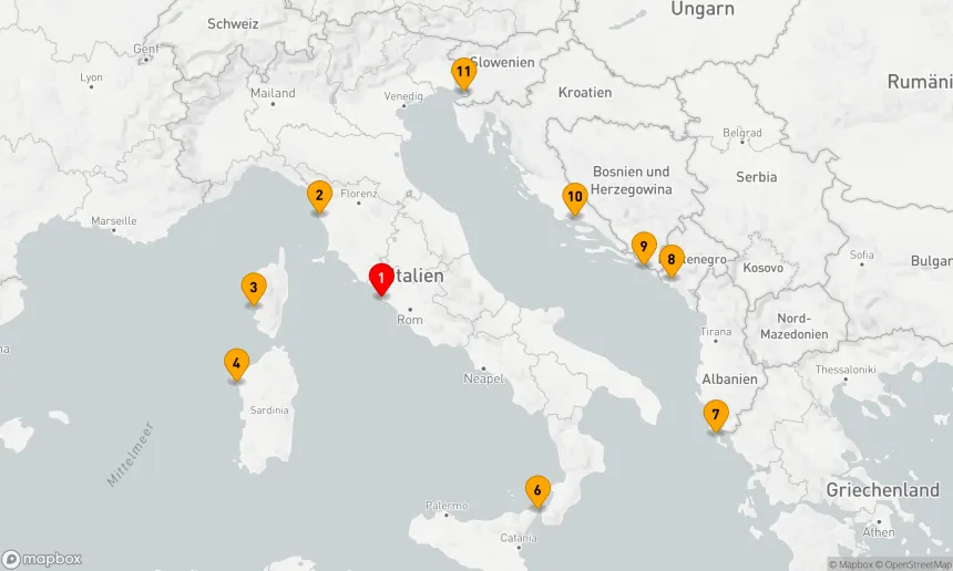 Route 10 Nächte - Mittelmeer mit Italien & Kroatien