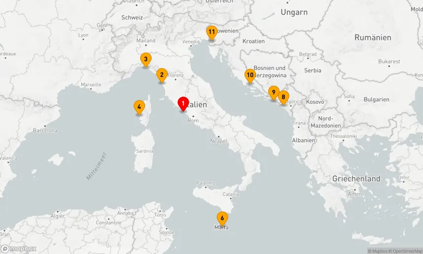 Route 10 Nächte - Mittelmeer mit Italien & Kroatien