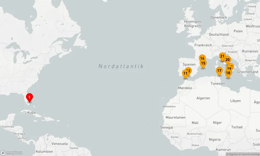 Route 20 Nächte - MITTELMEER-ÜBERQUERUNG: MAROKKO, SPANIEN & ITALIEN