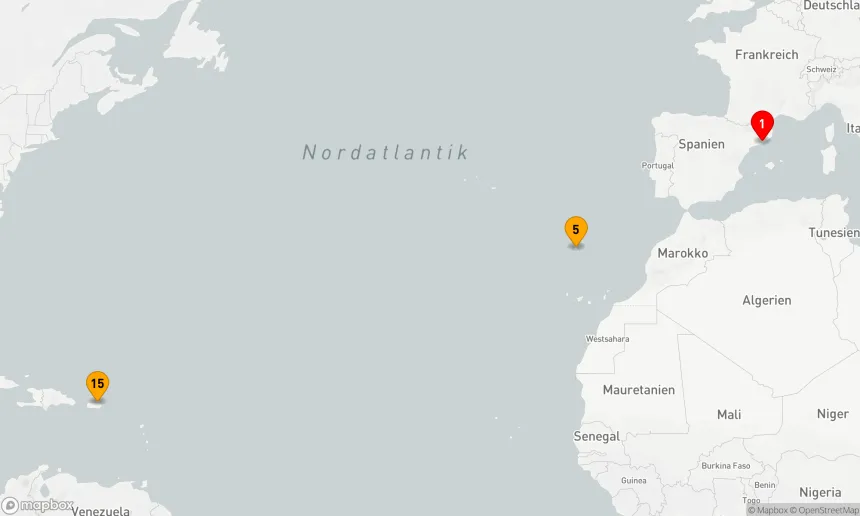 Route 14 Nächte - Mittelmeer zur Karibik - Traumhafte Überfahrt