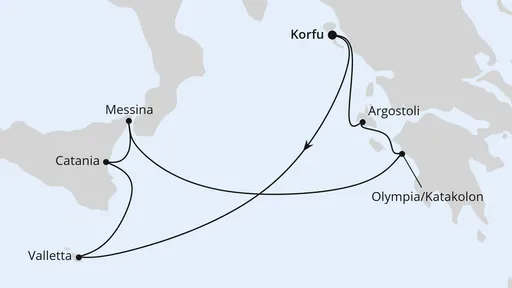 Route Mittelmeerinseln ab Korfu