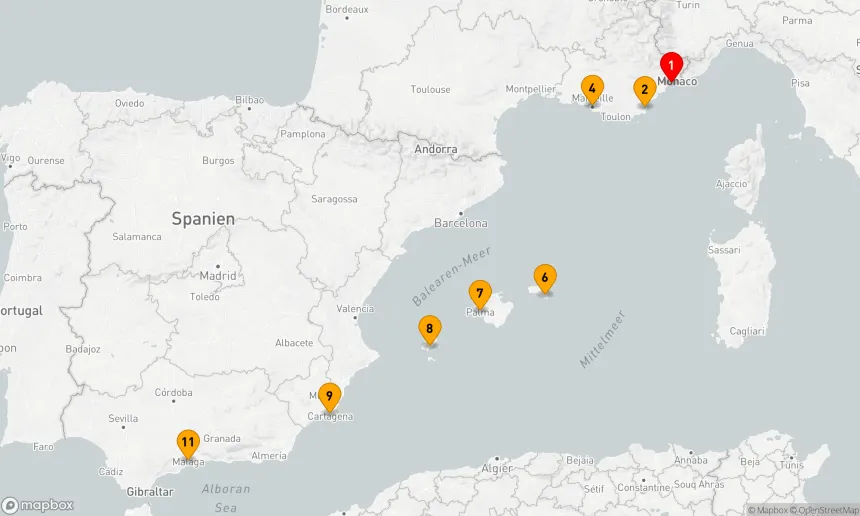 Route 10 Nächte - Mittelmeerträume: Von der Côte d’Azur zur Schönheit Andalusiens (SCII-2737)