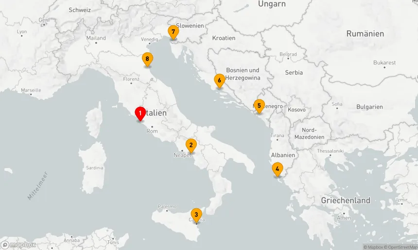 Route 7 Nächte - Mittelmeerzauber: Küstenschätze und Kulturhighlights