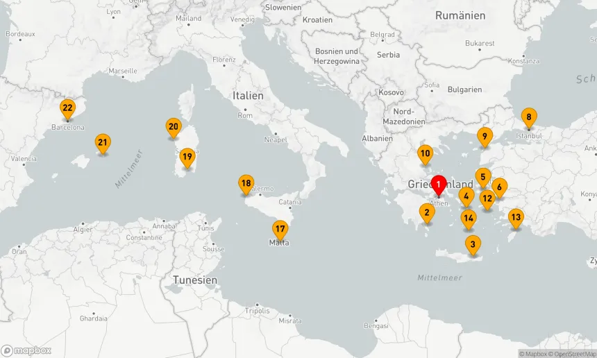 Route 21 Nächte - MOSAIK DES MITTELMEERS: GRIECHENLAND, EPHESUS, ITALIEN UND SPANIEN