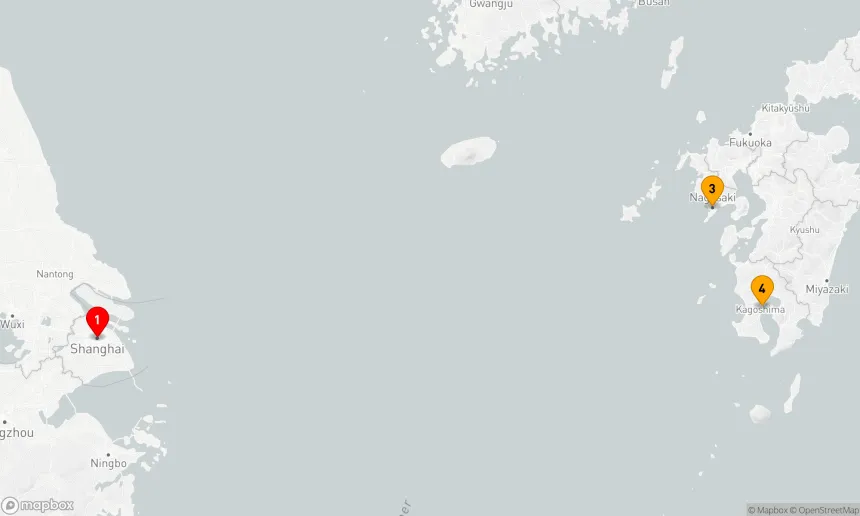 Route 5 Nächte - NAGASAKI & KAGOSHIMA KREUZFAHRT
