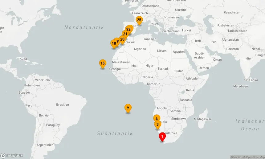 Route 24 Nächte - NAMIBIA, SPANIEN & MAROKKO KOMBINIERTE KREUZFAHRT: WALVIS BAY, GRAN CANARIA & CASABLANCA