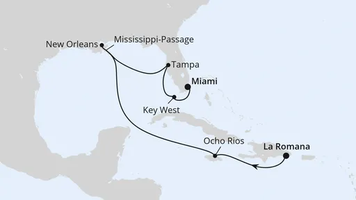 Route New Orleans & Florida ab Dominikanische Republik