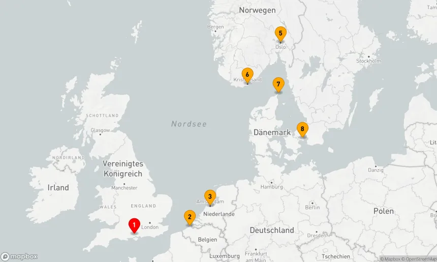 Route 7 Nächte - Nordeuropa Hauptstädte