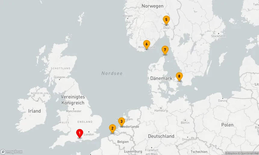 Route 7 Nächte - Nordeuropa Hauptstädte