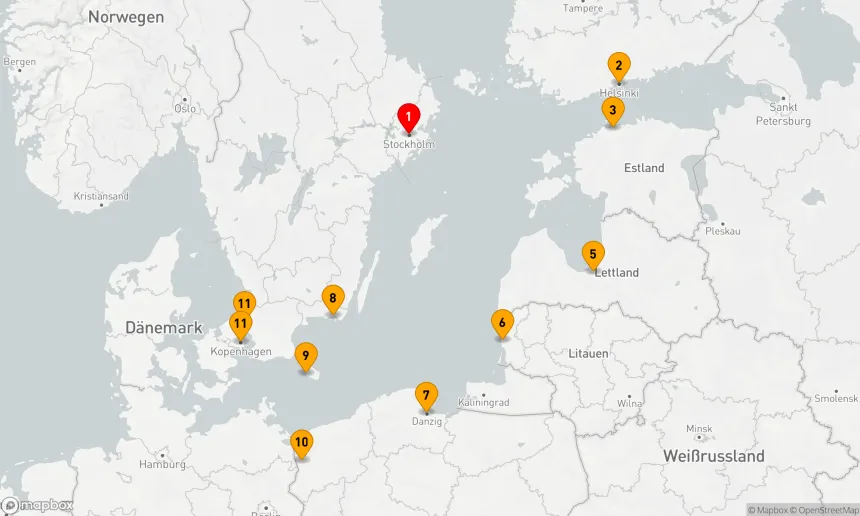 Route 11 Nächte - NORDEUROPA & OSTSEEKREUZFAHRT: STOCKHOLM, TALLIN & RIGA
