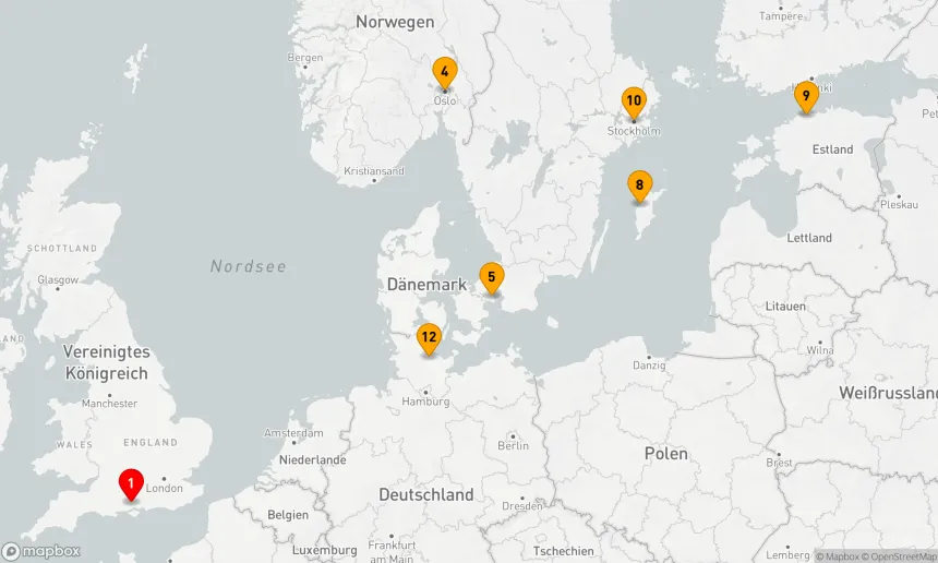 Route 14 Nächte - Nordeuropa und Skandinavien