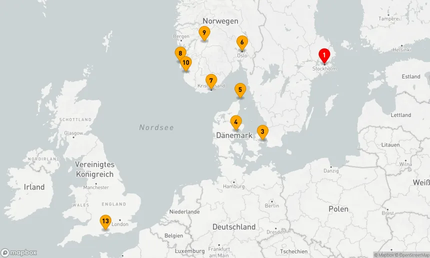 Route 12 Nächte - Nordische Eleganz: Von den Kanälen Schwedens zu den Küsten Norwegens