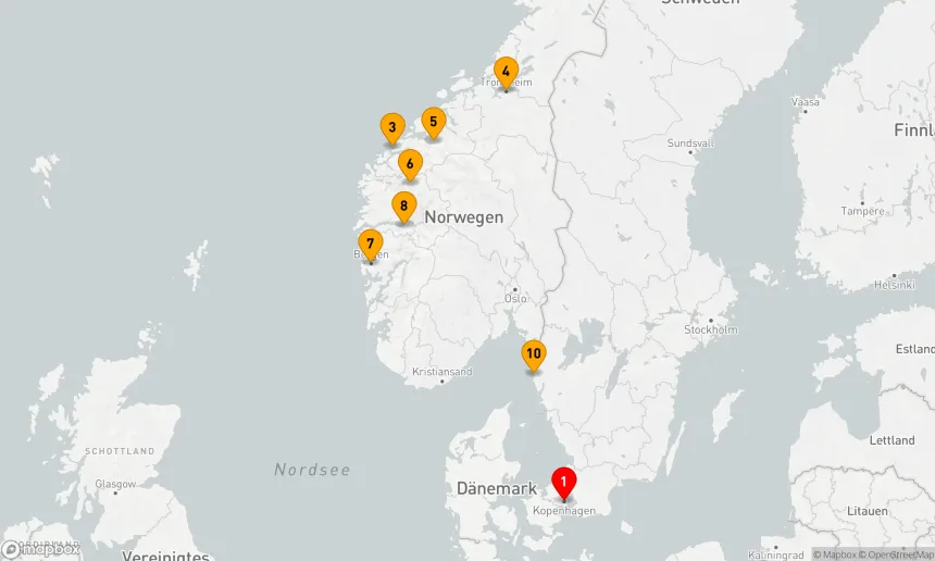 Route 10 Nächte - Nordische Entdeckungsreise: Fjorde und Kulturwunder