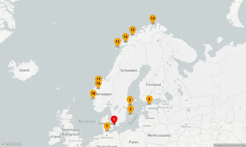 Route 19 Nächte - Nordische Entdeckungsreise: Von Kopenhagen in die Magie des Nordens