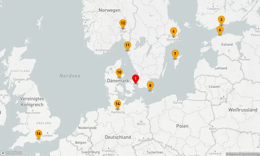 Route 15 Nächte - Nordische Entdeckungsreise: Von Skandinaviens Tälern zu Englands Küsten