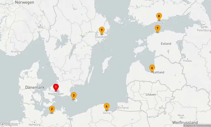 Route 8 Nächte - Nordische Metropolen Entdeckungsreise
