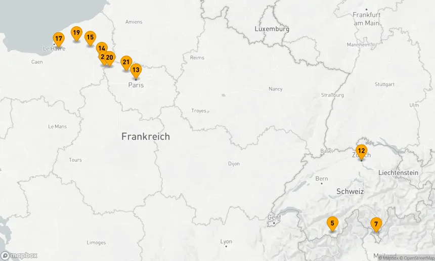 Route 22 Nächte - Normandie und Edelsteine der Seine mit der ikonischen Schweiz