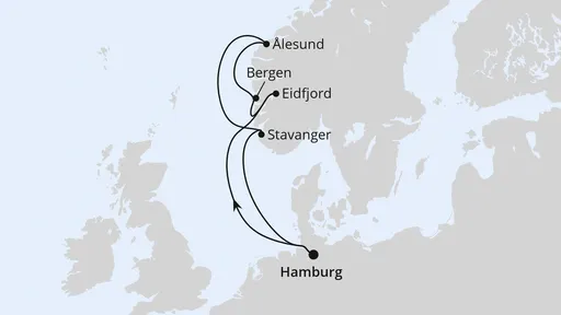 Route Norwegen ab Hamburg 1
