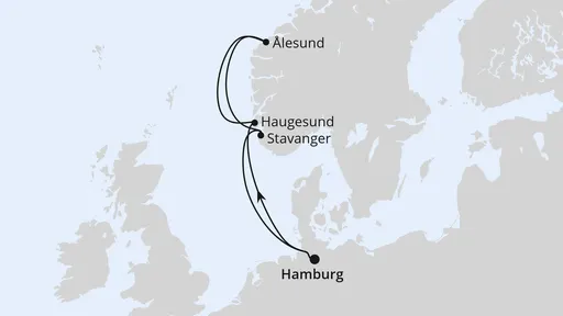 Route Norwegen ab Hamburg