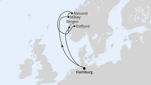 Route Norwegen ab Hamburg