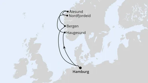Route Norwegen ab Hamburg