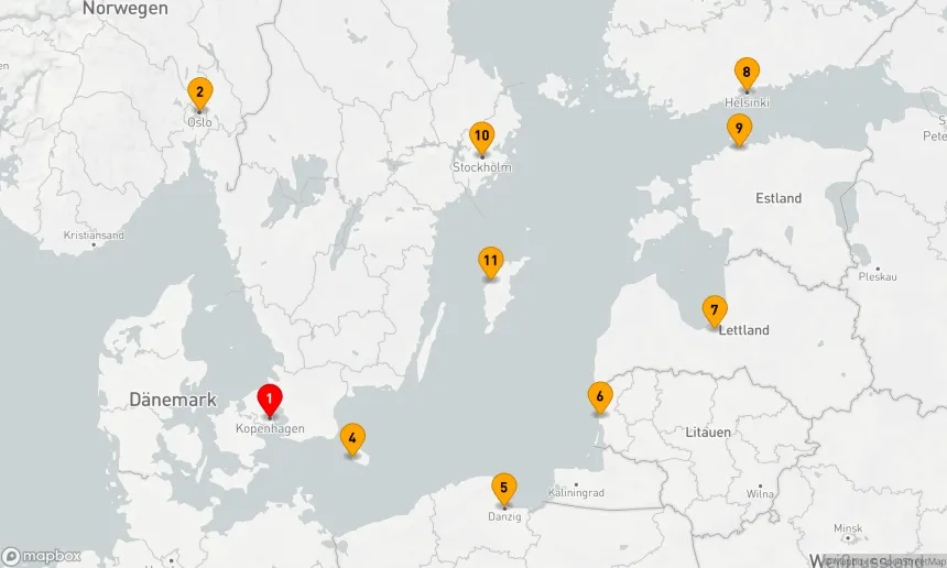 Route 12 Nächte - Norwegen,  Dänemark und Schweden
