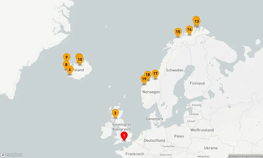 Route 21 Nächte - Norwegen, Island und Nordkap