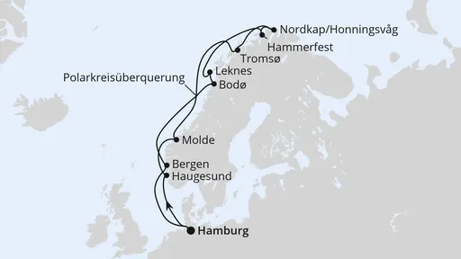 Route Norwegen mit Lofoten & Nordkap ab Hamburg