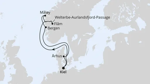 Route Norwegen mit Sognefjord ab Kiel