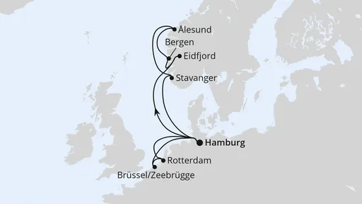 Route Norwegen, Niederlande & Belgien ab Hamburg