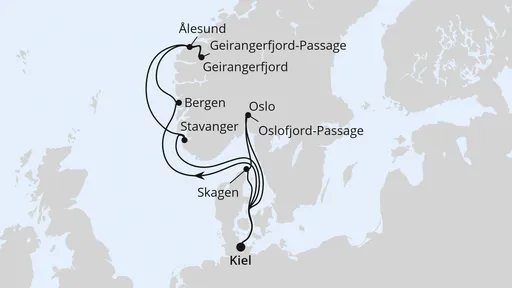 Route Norwegen & Dänemark ab Kiel 2