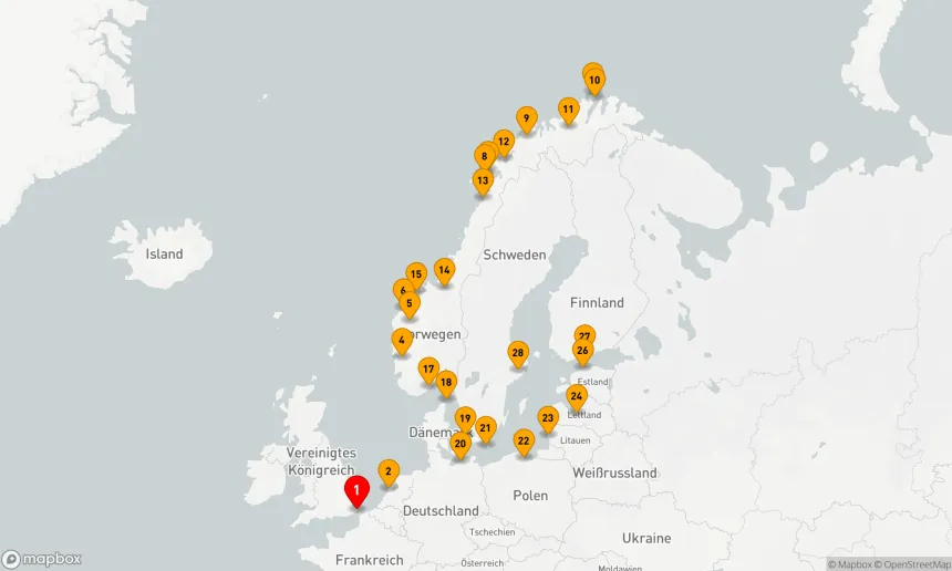 Route 28 Nächte - NORWEGEN & OSTSEE-KOMBINATION: TRONDHEIM, KOPENHAGEN & STOCKHOLM
