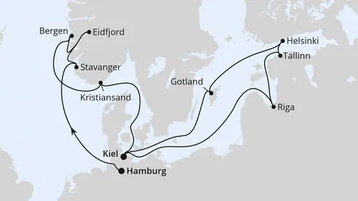 Route Norwegen & Ostsee mit Lichterfest in Riga
