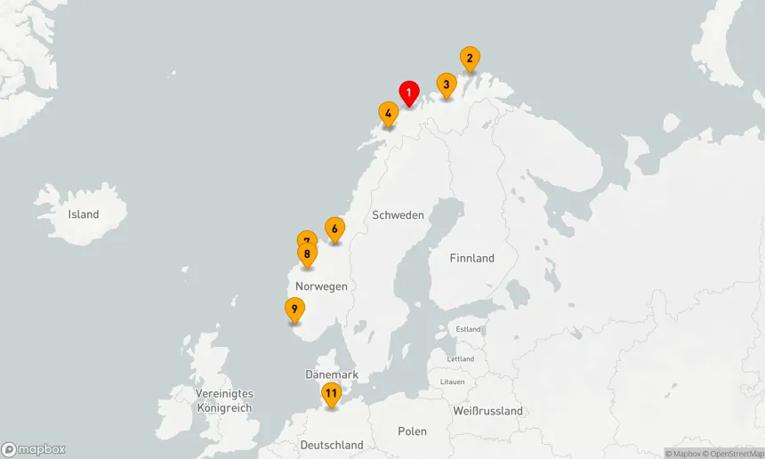 Route 10 Nächte - Norwegens Fjorde mit Nordkap: Ein Kennenlernabenteuer des hohen Nordens (NAT2826)
