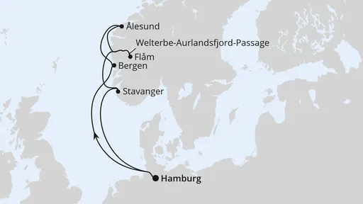 Route Norwegens Welterbe ab Hamburg
