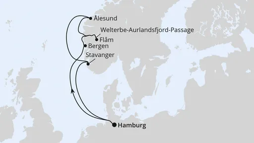Route Norwegens Welterbe ab Hamburg