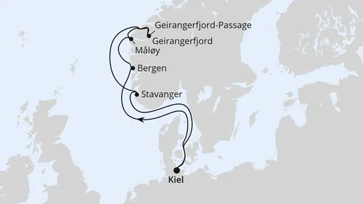 Route Norwegens Welterbe ab Kiel 1