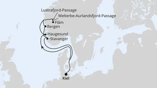 Route Norwegens Welterbe ab Kiel 1