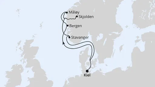 Route Norwegens Welterbe ab Kiel 1
